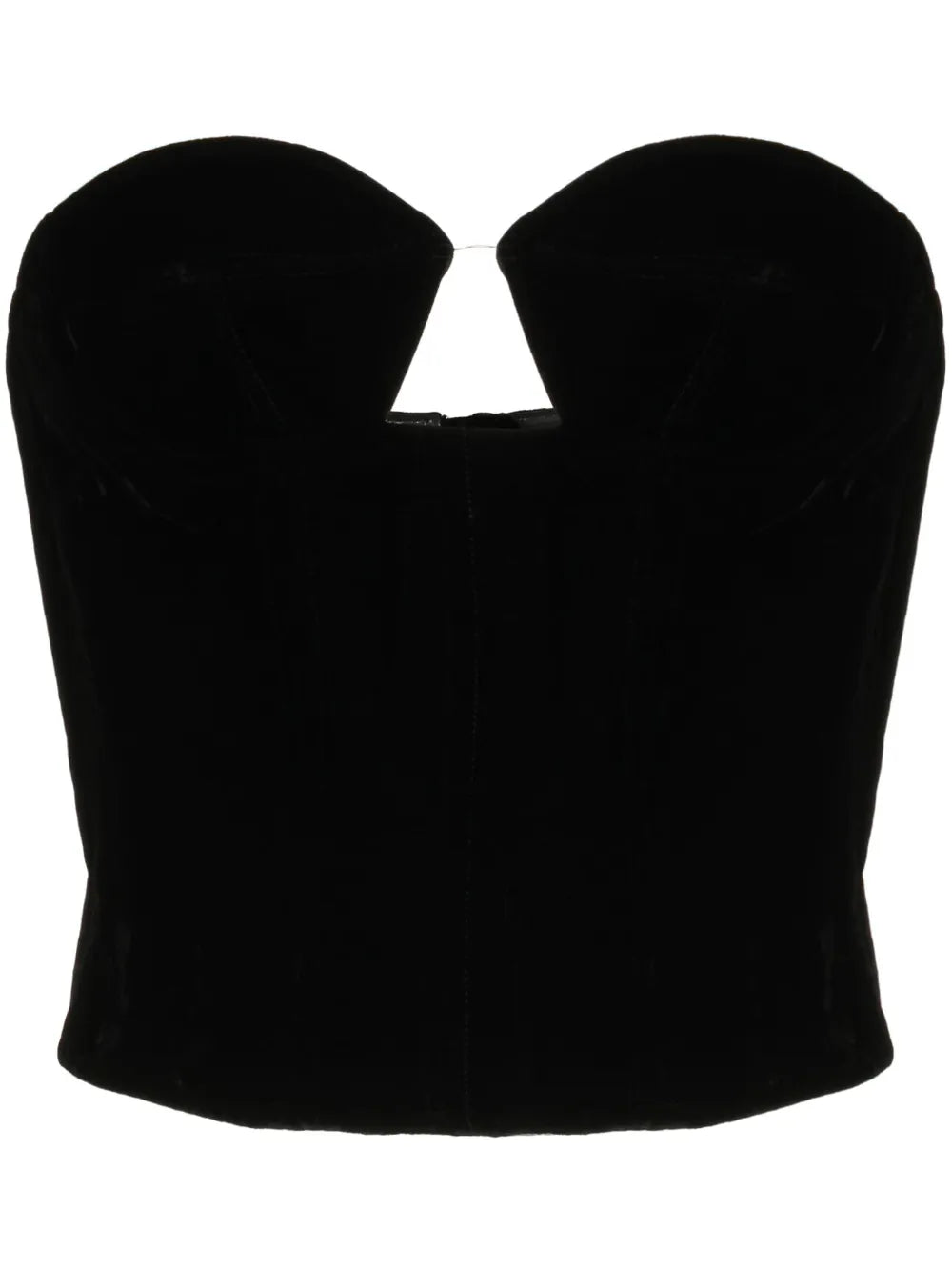 Cut-Out Velvet-Effect Bustier