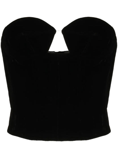 Cut-Out Velvet-Effect Bustier