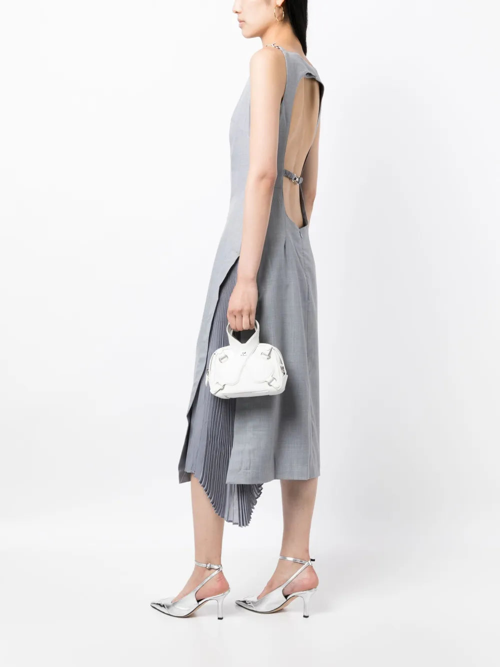 Side-Pleats Midi Dress