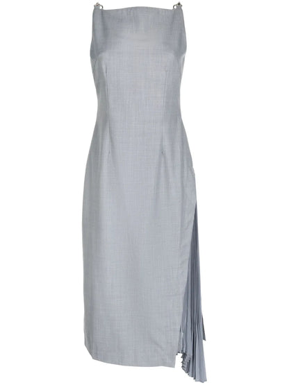 Side-Pleats Midi Dress