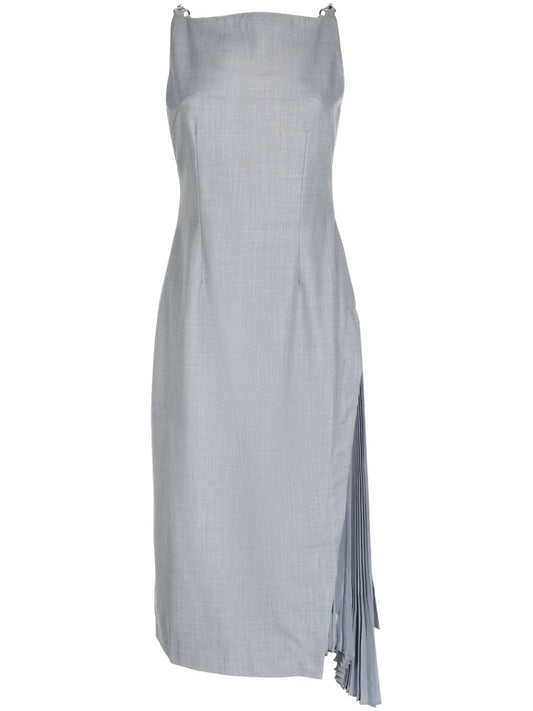Side-Pleats Midi Dress
