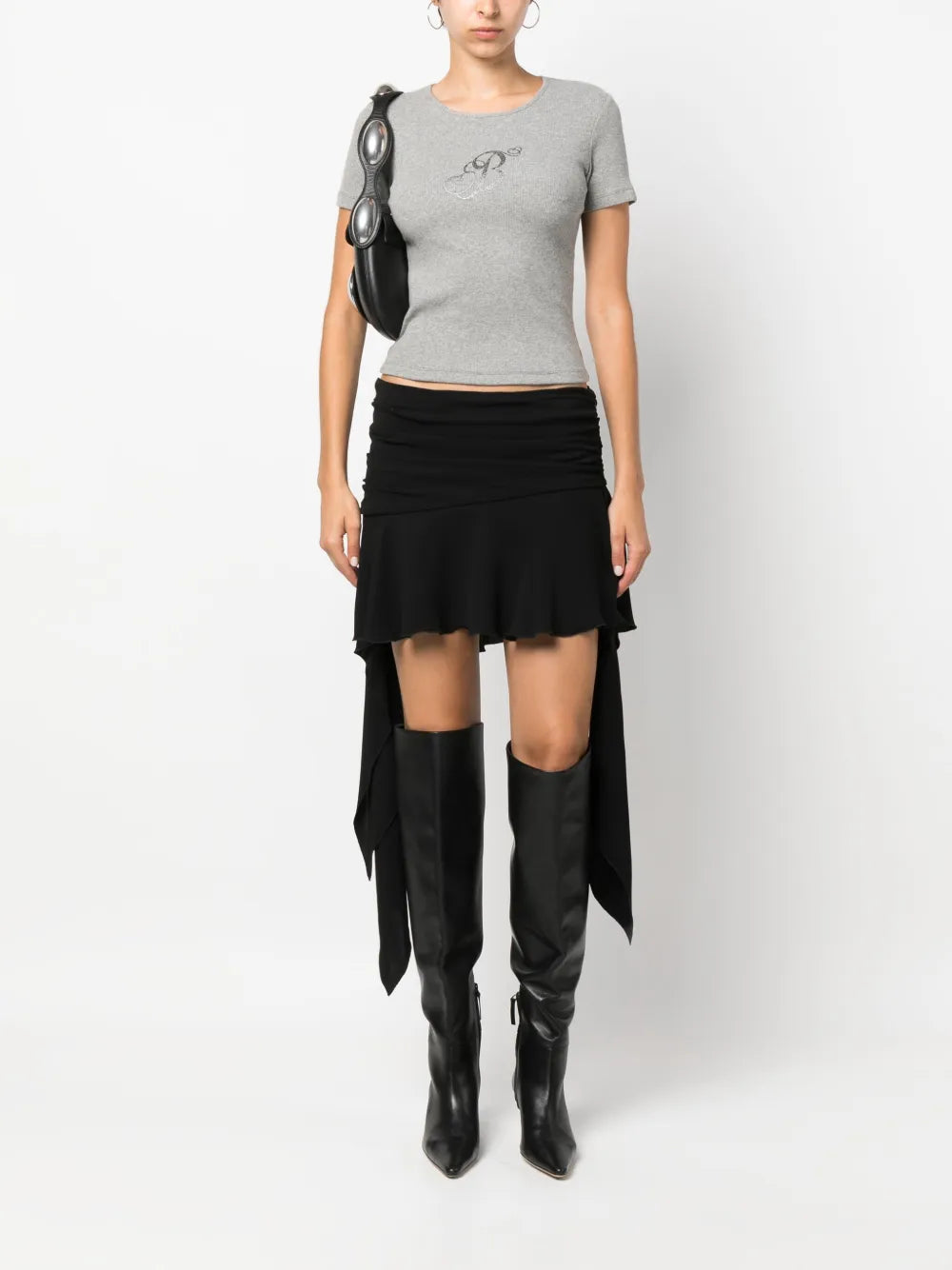 Asymmetric-Design Flared Skirt