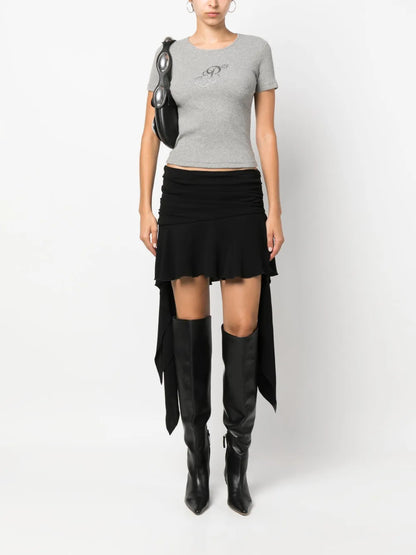 Asymmetric-Design Flared Skirt