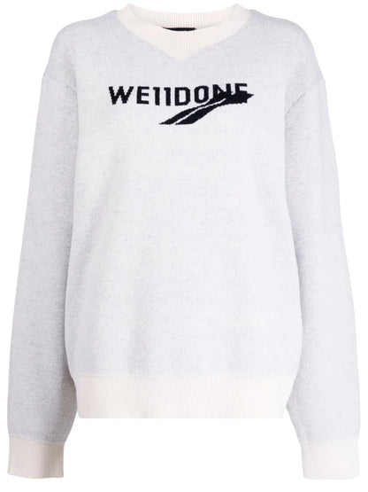 Logo Intarsia-Knit Crew-Neck Jumper