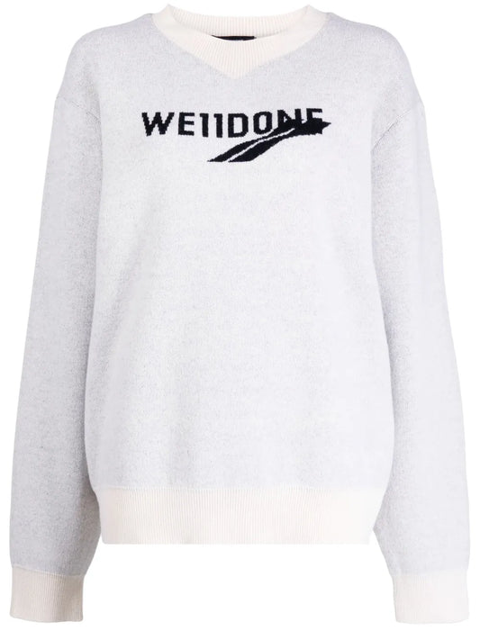 Logo Intarsia-Knit Crew-Neck Jumper