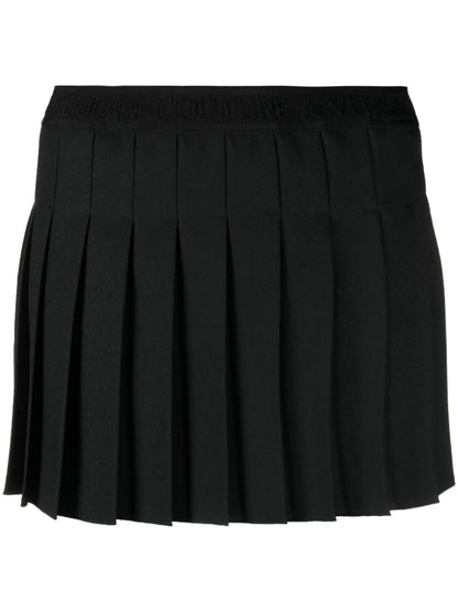 Logo-Print Strap Pleated Skirt