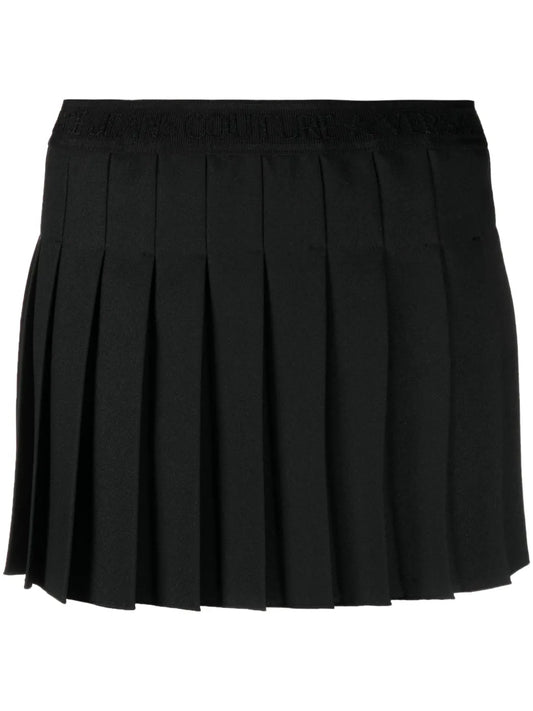 Logo-Print Strap Pleated Skirt
