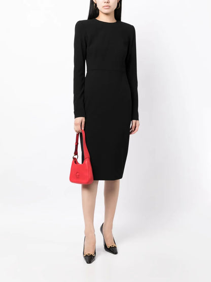 Round-Neck Fitted-Waist Dress