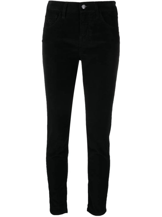 Mid-Rise Cotton-Blend Skinny Trousers