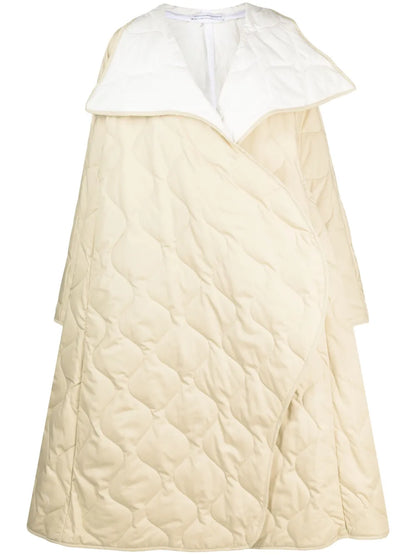 Asymmetric Diamond-Quilted Coat