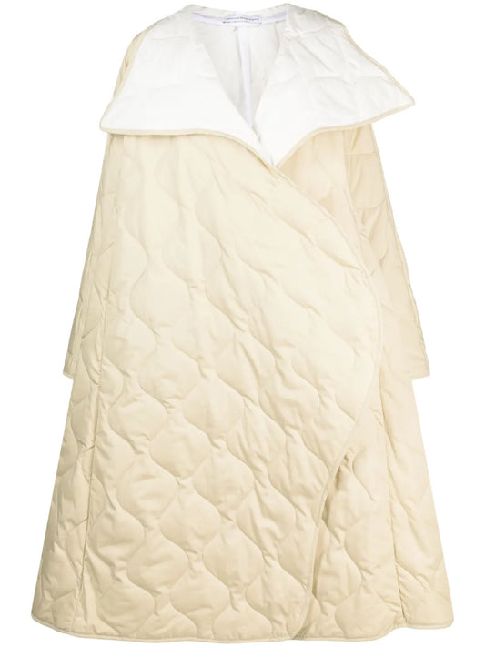 Asymmetric Diamond-Quilted Coat