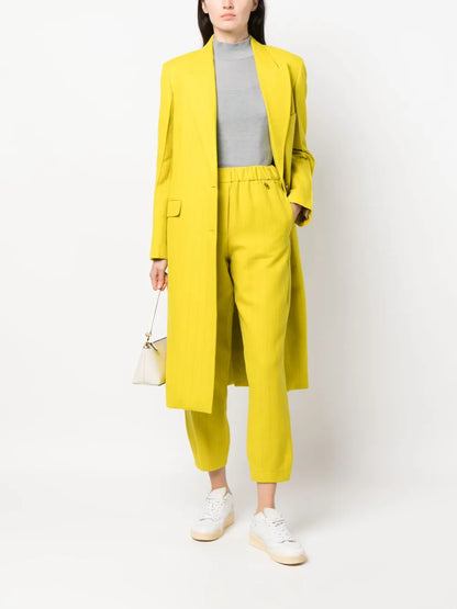 Stripe-Pattern High-Waist Trousers