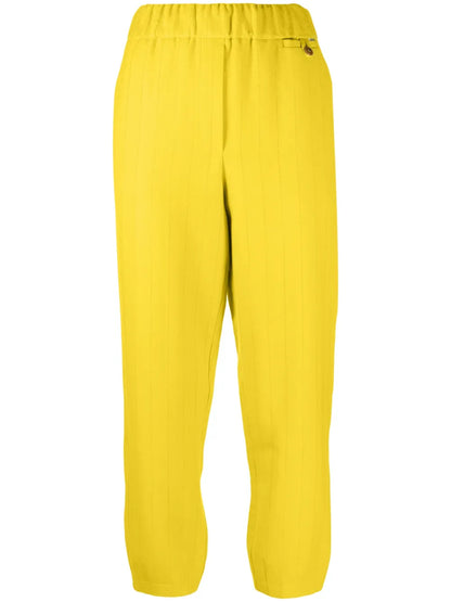 Stripe-Pattern High-Waist Trousers