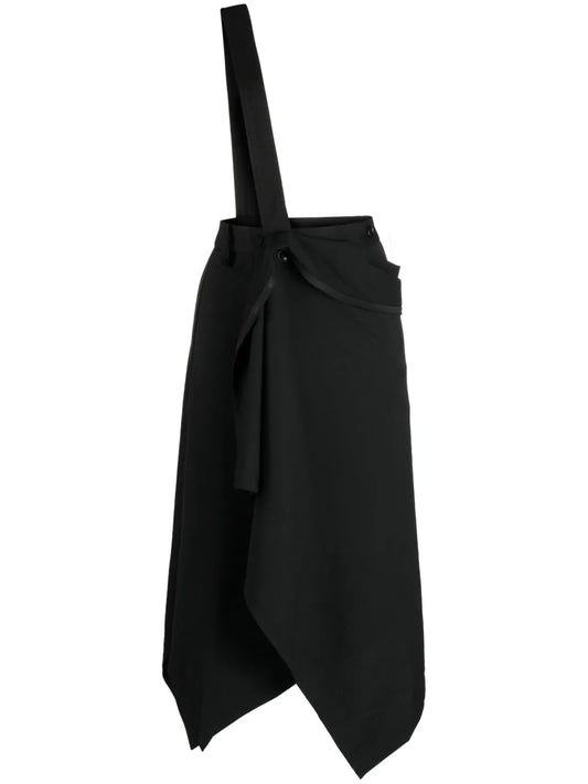 Adjustable Shoulder-Strap Draped Skirt
