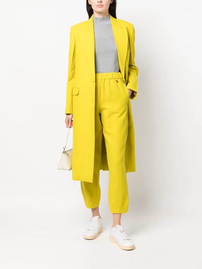 Peak-Lapels Single-Breasted Coat
