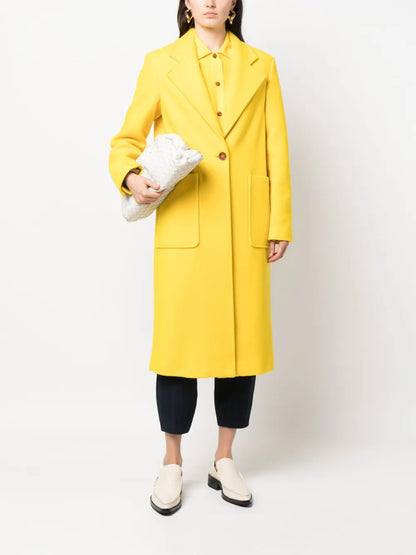 Notched-Lapels Single-Breasted Coat