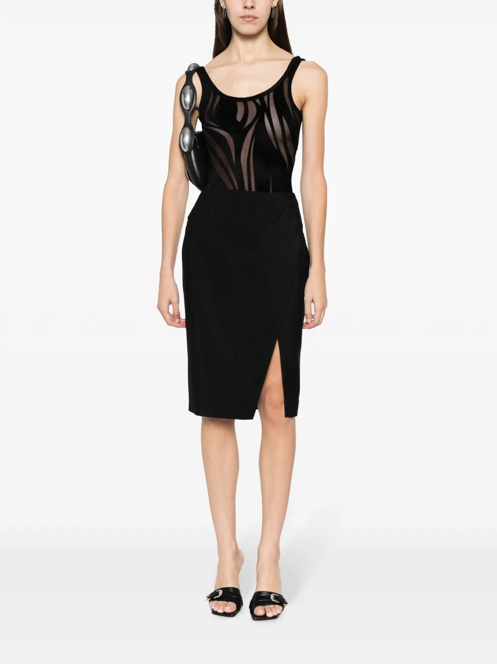 Sheer-Pattern Mesh Bodysuit