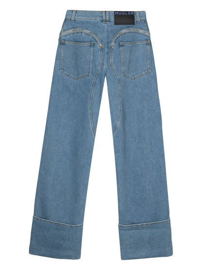 Zipped Wide-Leg Jeans