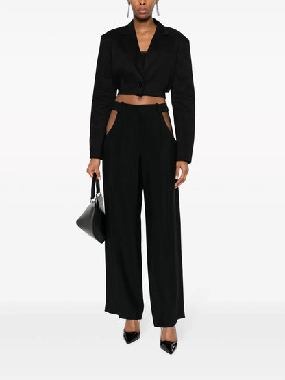 Wide-Leg Cut-Out Trousers