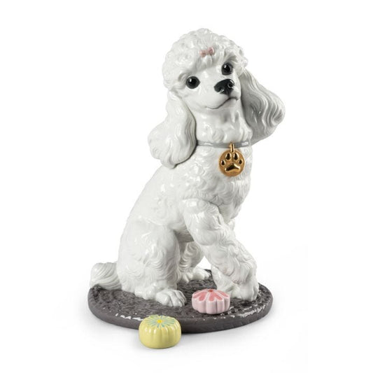 Poodle With Mochis Dog Figurine