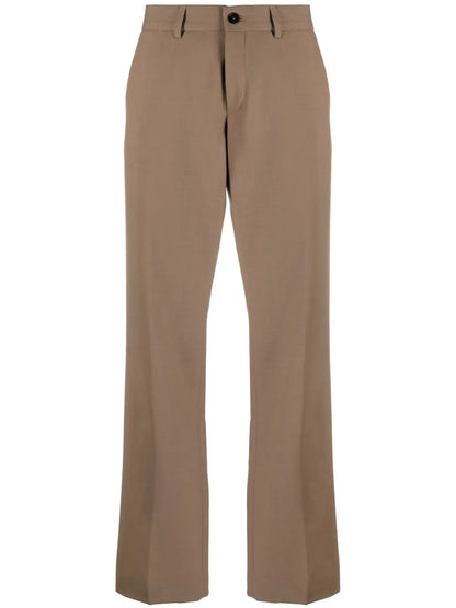 Straight-Leg Mid-Rise Trousers