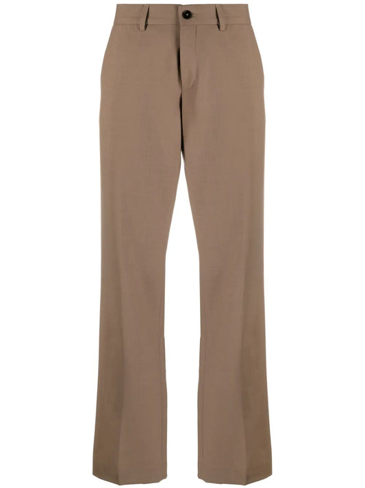 Straight-Leg Mid-Rise Trousers