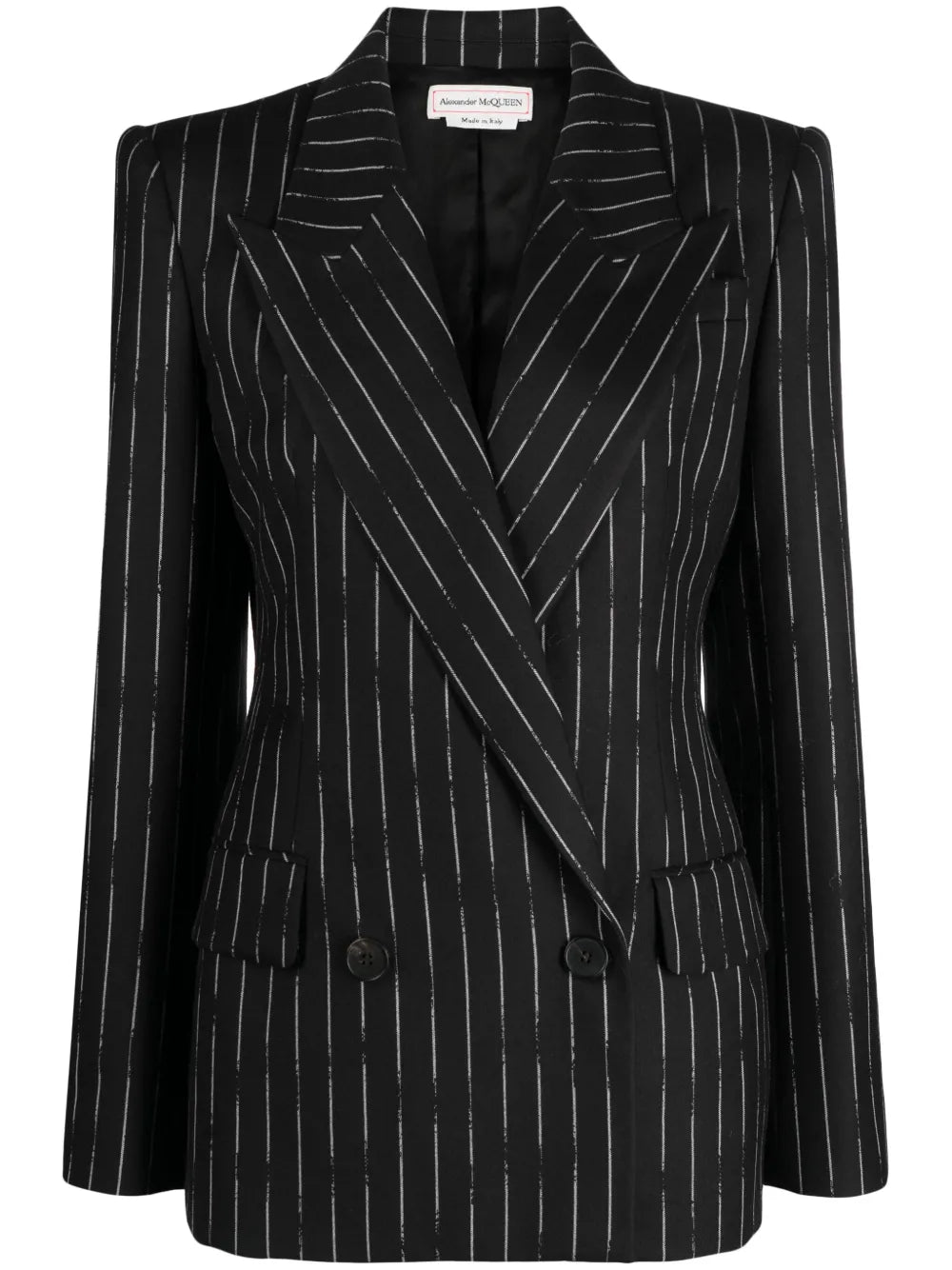 Striped Double-Breasted Blazer