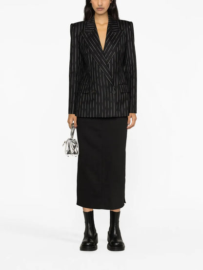 Striped Double-Breasted Blazer