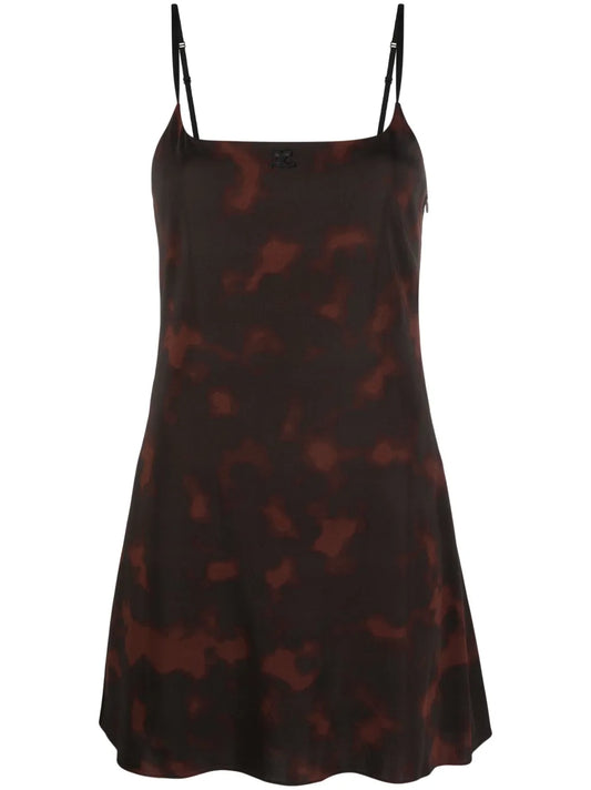Tortoiseshell Effect Sleeveless Mini Dress