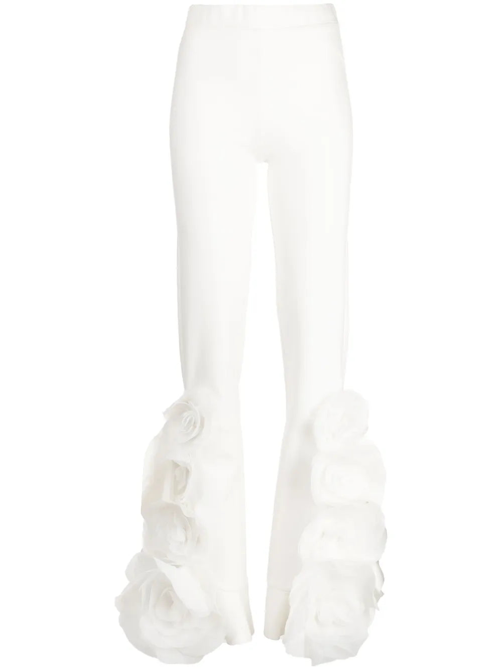 Frilled-Hem Zipped Flared Trousers