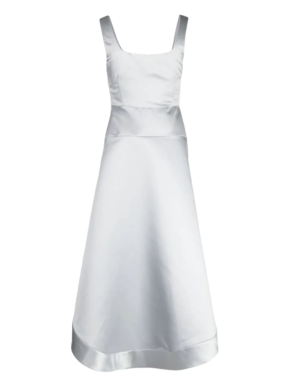 Satin-Finish High-Low Midi Dress