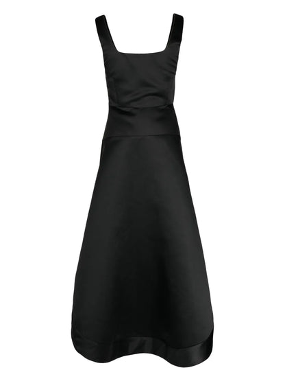 Satin-Finish High-Low Midi Dress