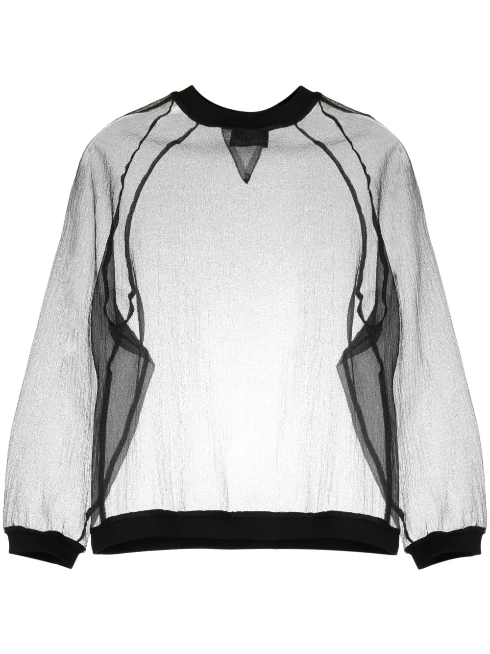 Crew-Neck Organza Sweatshirt