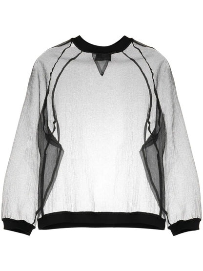 Crew-Neck Organza Sweatshirt