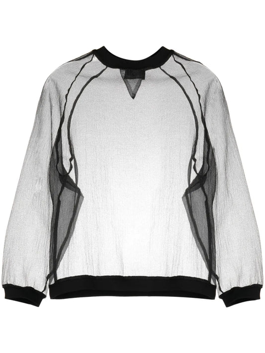 Crew-Neck Organza Sweatshirt