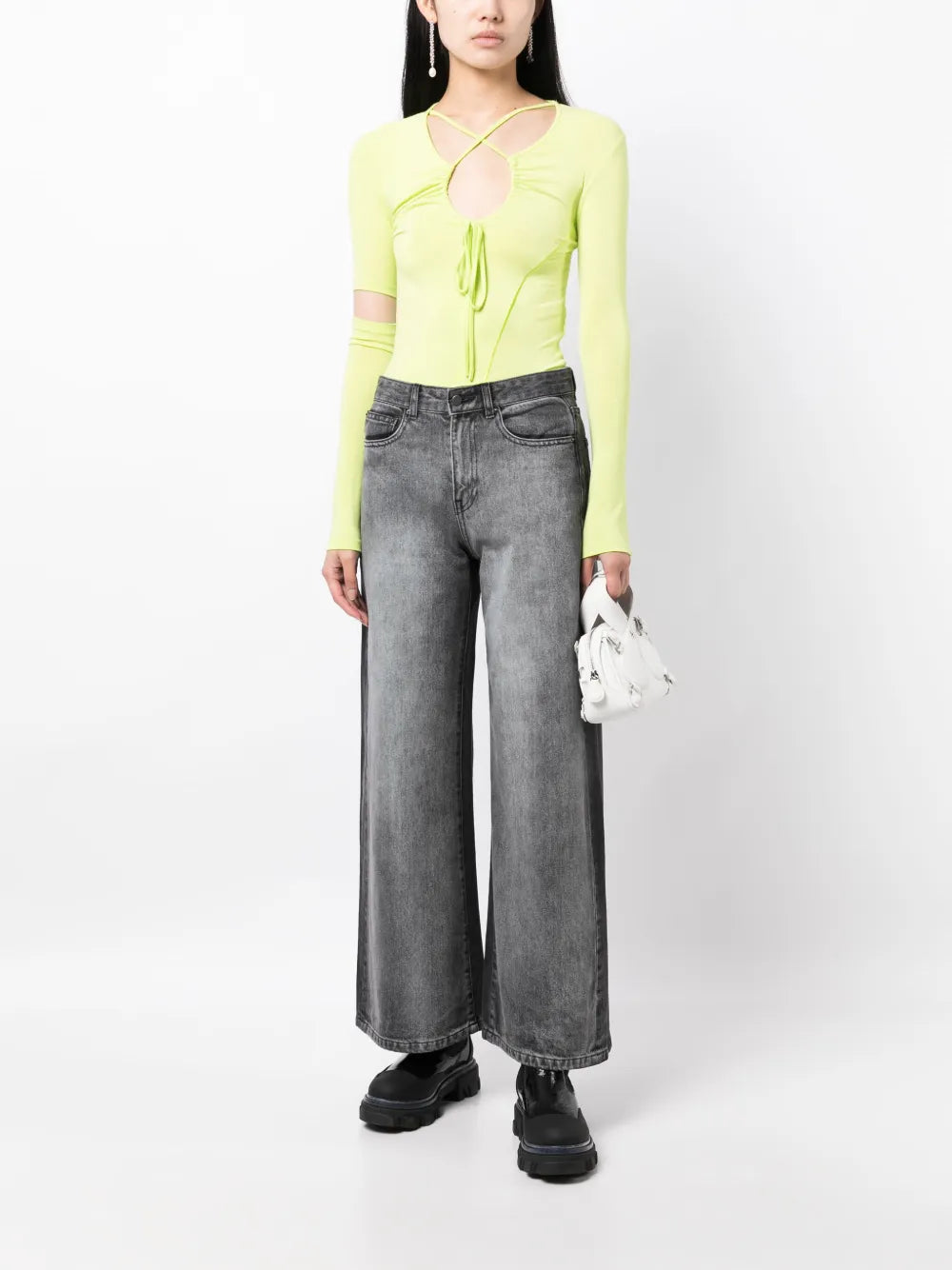Panelled Wide-Leg Jeans