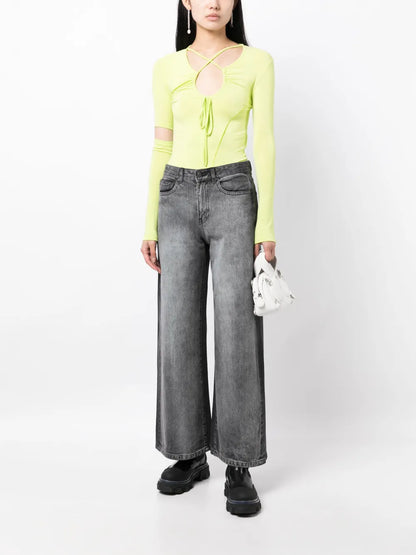 Panelled Wide-Leg Jeans