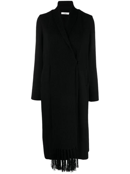Double-Breasted Knitted Wool Coat