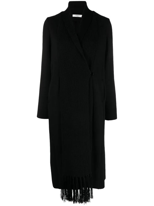 Double-Breasted Knitted Wool Coat