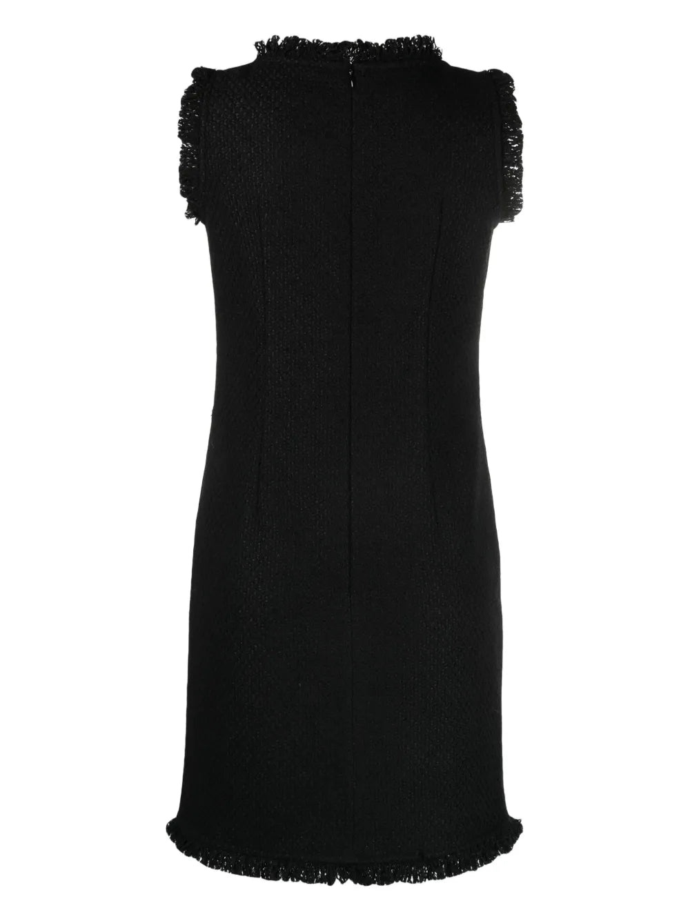 Fringe-Trim Knitted Mid Dress