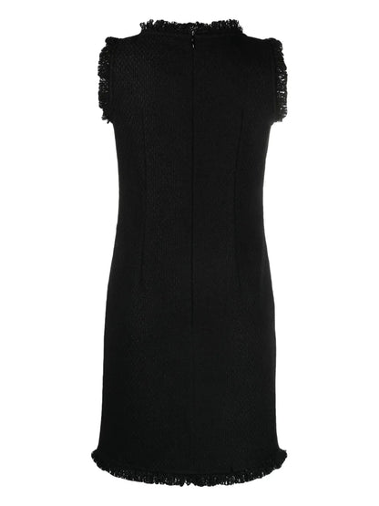 Fringe-Trim Knitted Mid Dress