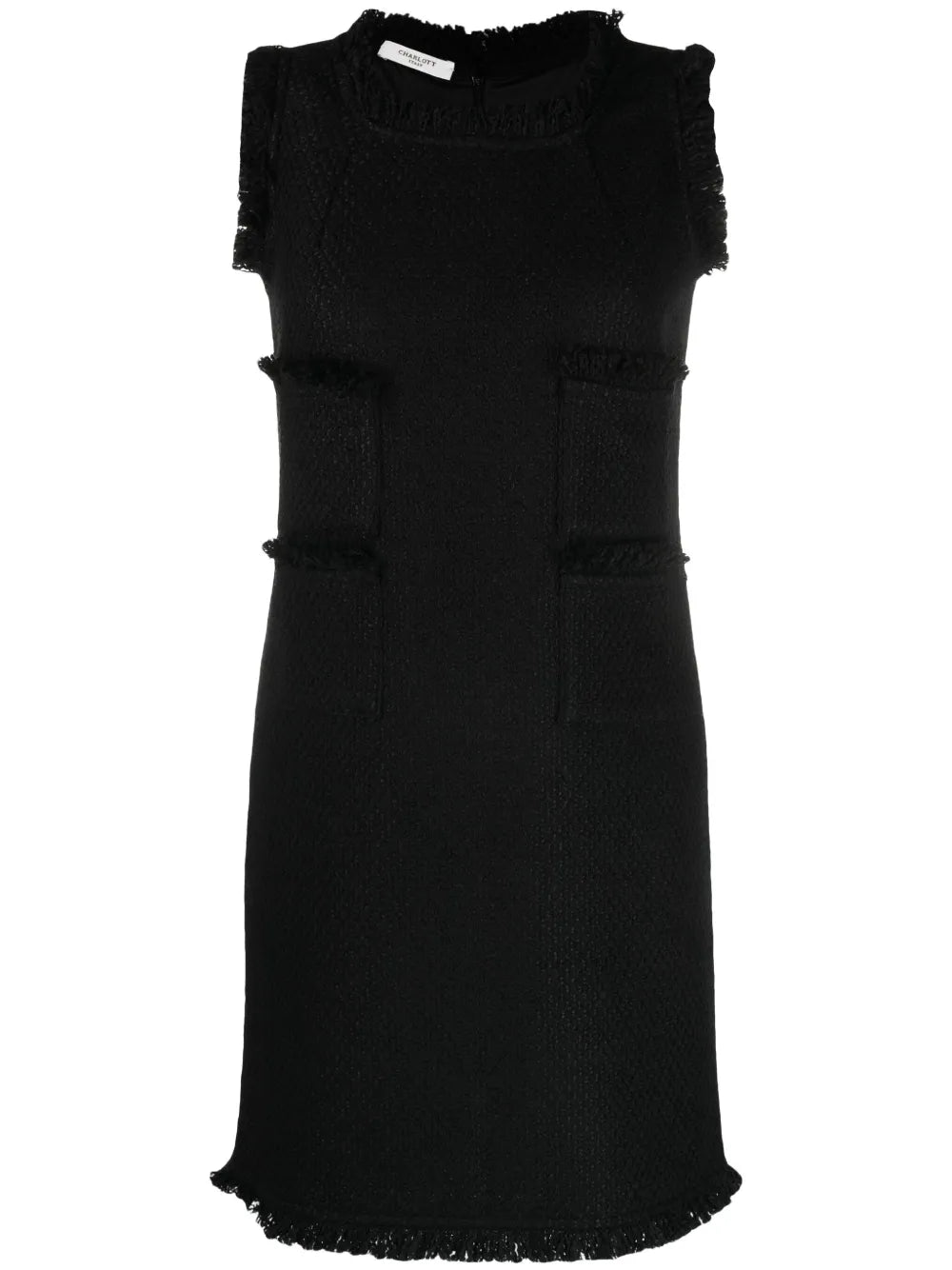 Fringe-Trim Knitted Mid Dress