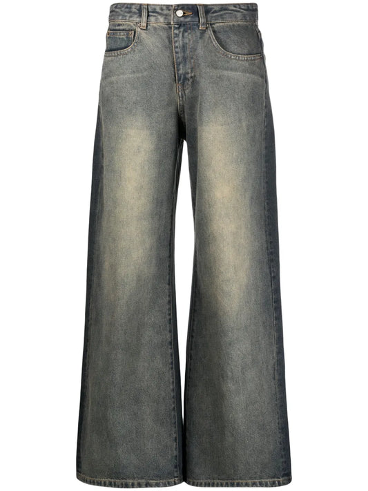 Wide-Leg Gradient-Effect Jeans