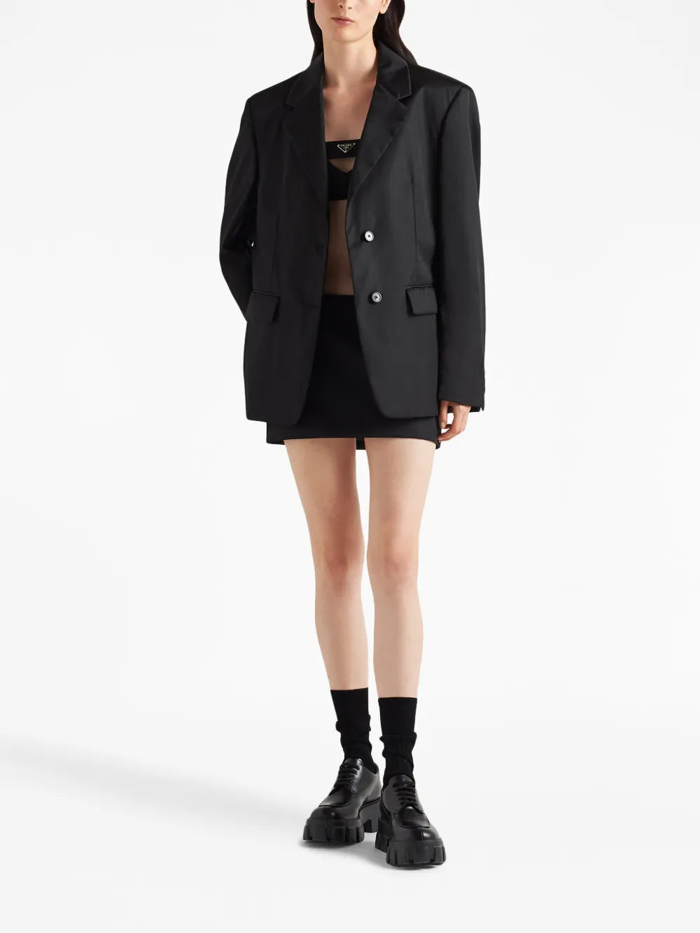 Re-Nylon Single-Breasted Jacket