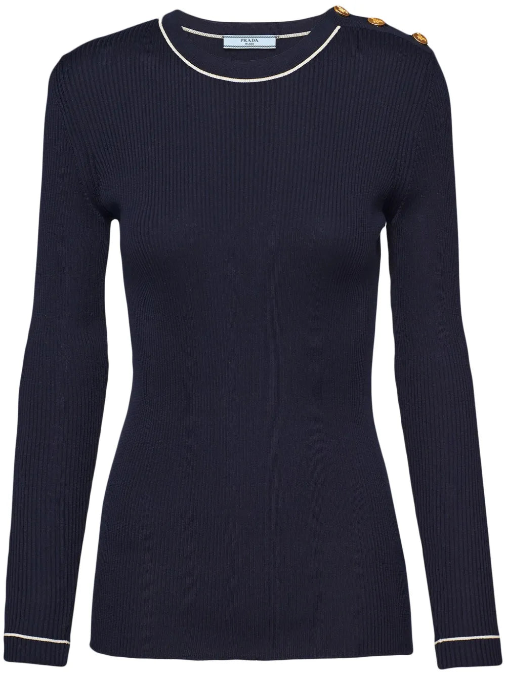 Button-Embellished Silk Jumper