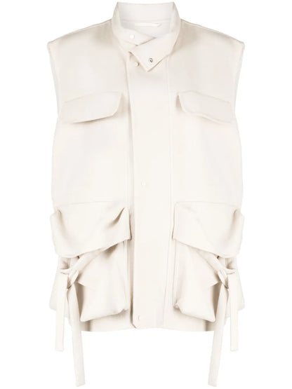 Multiple-Pocket Wool Vest