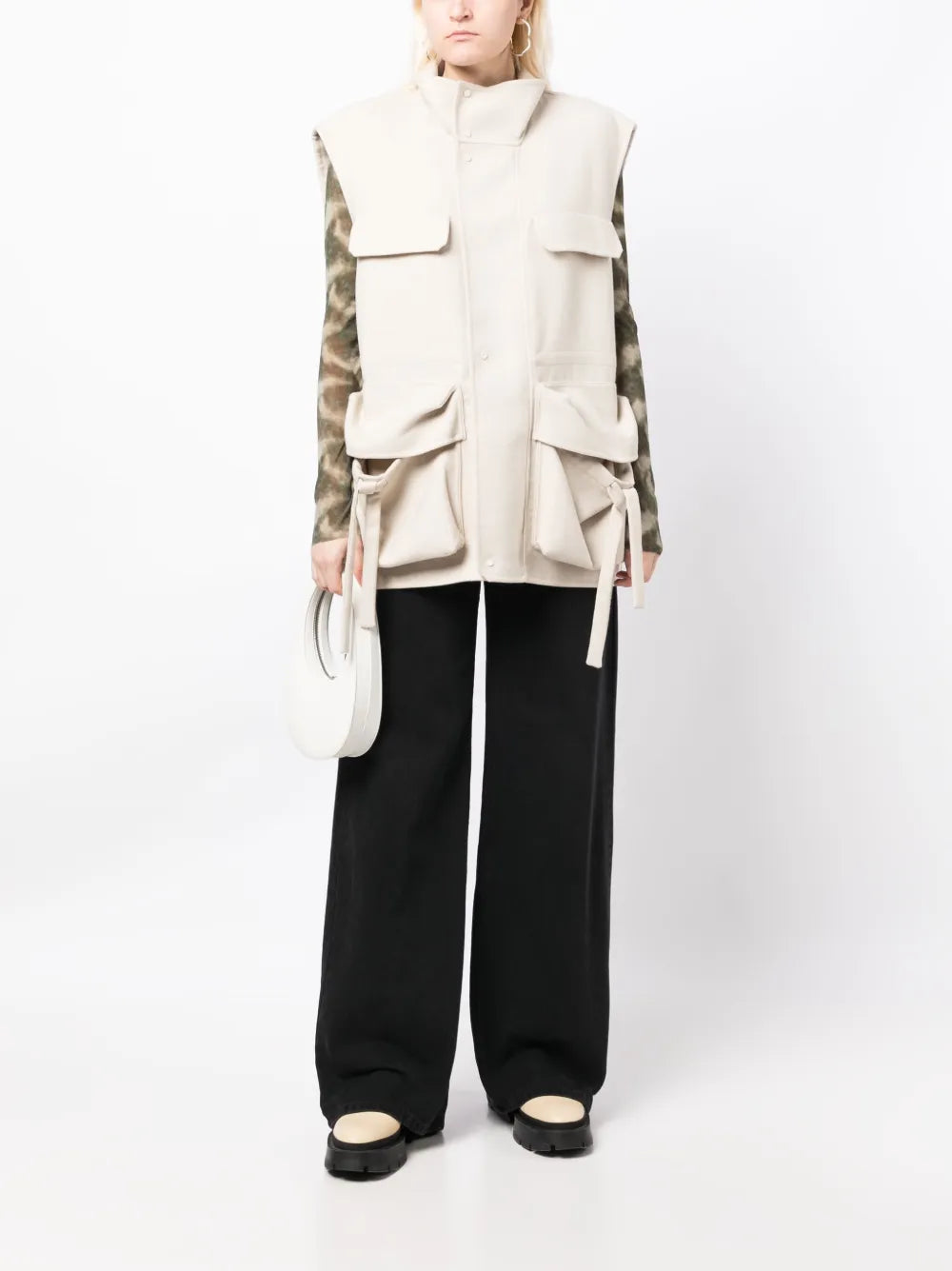 Multiple-Pocket Wool Vest
