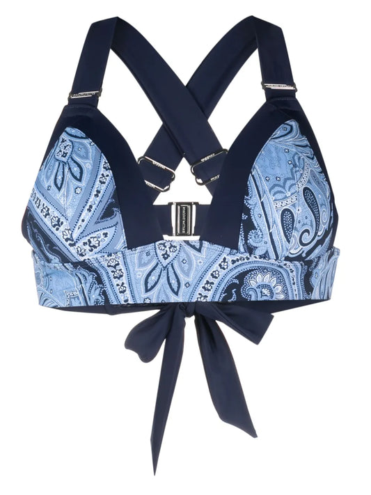 Cache Coeur Paisley-Print Bralette Bikini Top