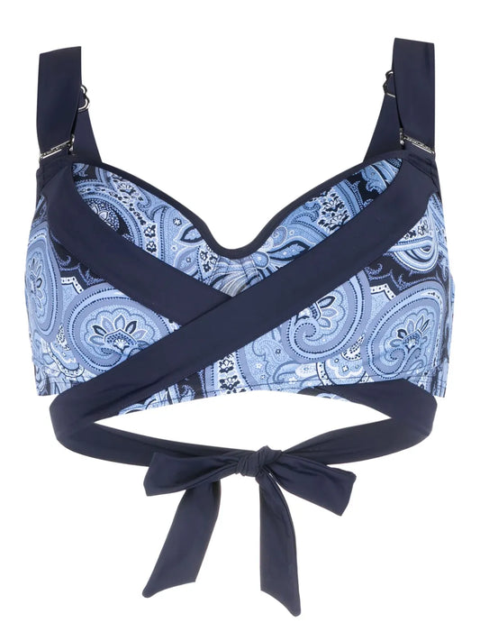Cache Coeur Paisley-Print Push-Up Bikini Top