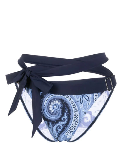Cache Coeur Paisley-Print Adjustable Bikini Bottoms